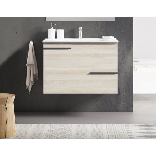 Gracie Oaks Aquilar 24" WallMounted Single Bathroom Vanity Set Wayfair